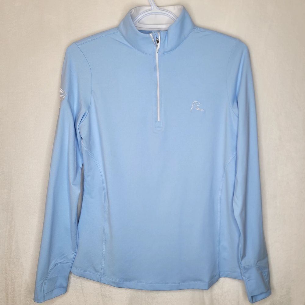 Rhoback Women's Sky Blue Long Sleeve‎ Quarter-Zip Top Size Small